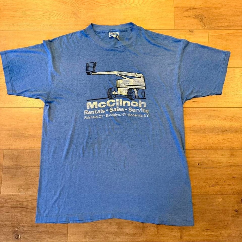 Vintage faded distressed 90's blue vintage graphic tee McClinch XL
